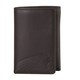 Indian Leather Tri-Fold Wallet with Embossed Logo, Black / Plånbok